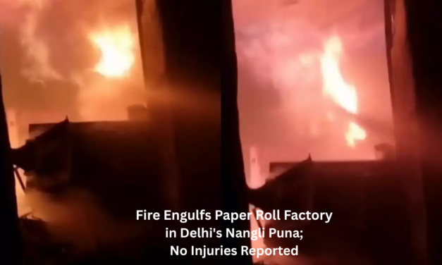  Fire Engulfs Paper Roll Factory in Delhi’s Nangli Puna; No Injuries Reported