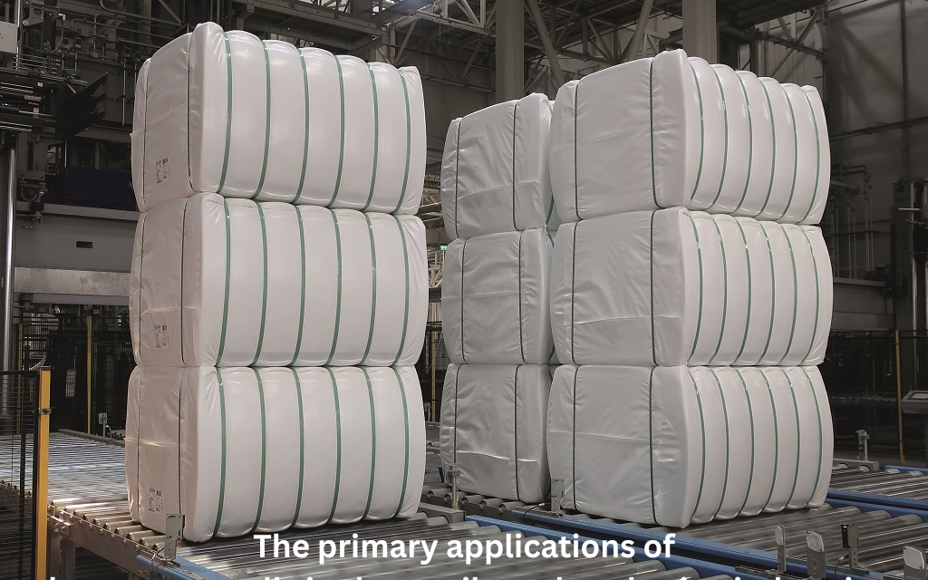What are the primary applications of large paper rolls in the textile and packaging industries?
