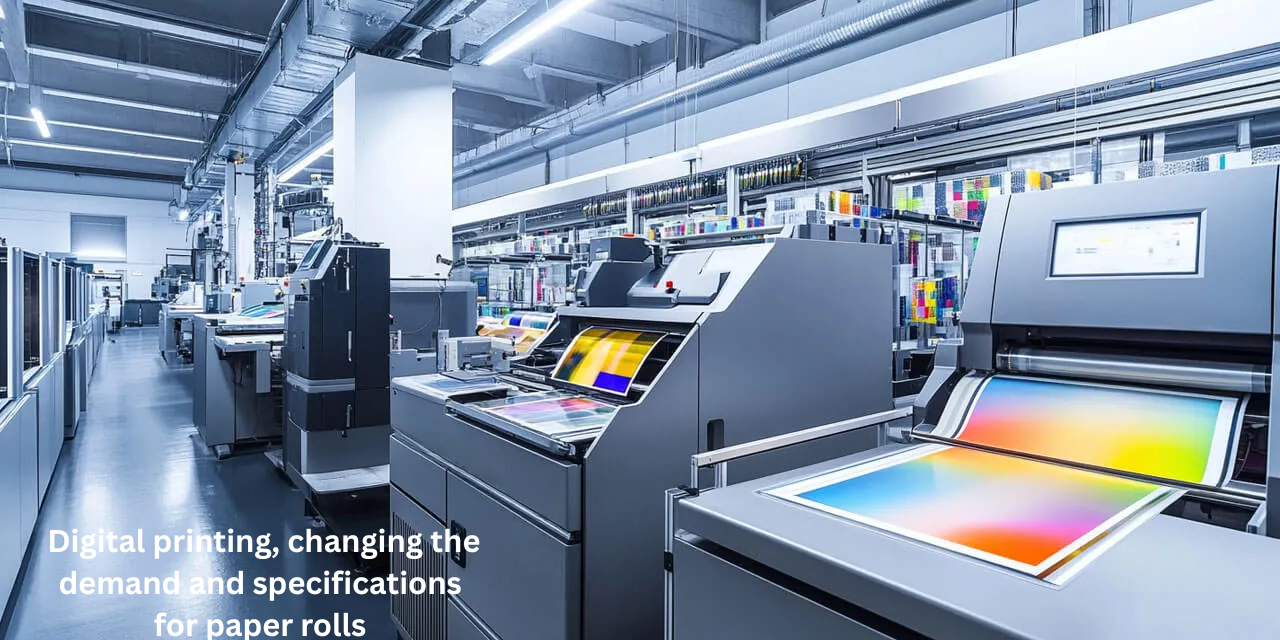 How is technology, such as digital printing, changing the demand and specifications for paper rolls?