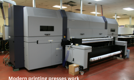 How do modern printing presses work, and what technologies are involved in large-scale printing?