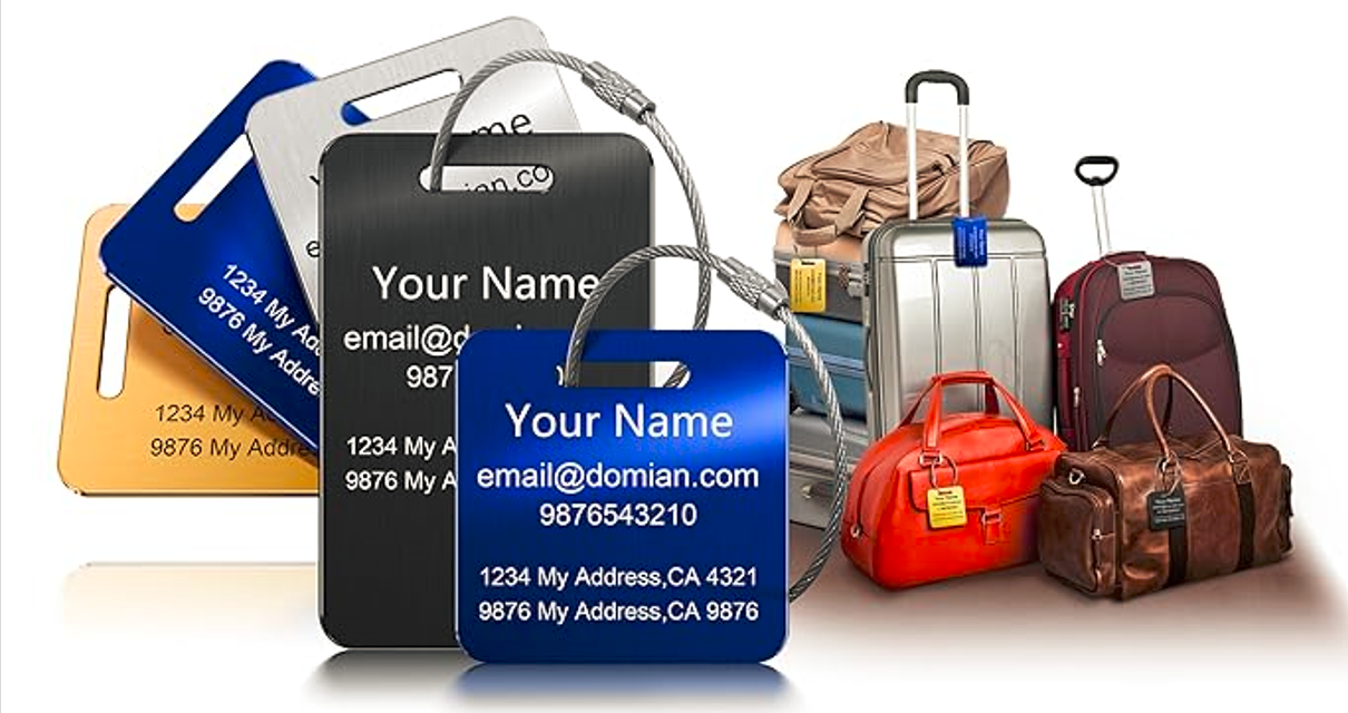 How are luggage tags designed for durability and legibility while meeting industry standards?