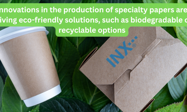 What innovations in the production of specialty papers are driving eco-friendly solutions, such as biodegradable or recyclable options?