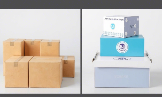 What is the difference between custom and stock packaging boxes in terms of production and cost?