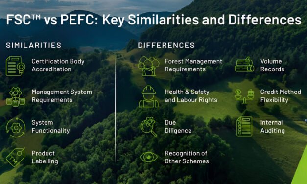 What certifications (e.g., FSC, PEFC) ensure the sustainability and responsible sourcing of printing and writing paper?